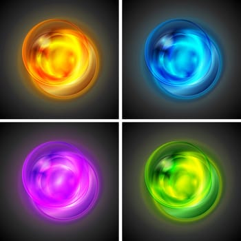 Abstract colourful shapes on the dark background. Vector illustration eps 10
