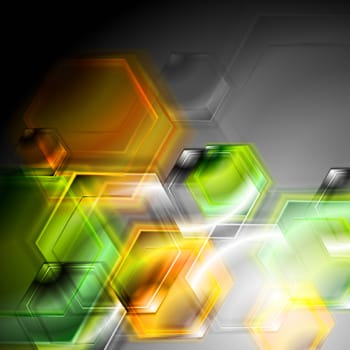 Bright geometrical elements on the dark background. Vector illustration eps 10