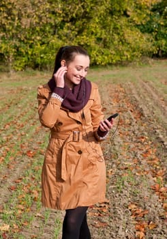 young woman listening to music