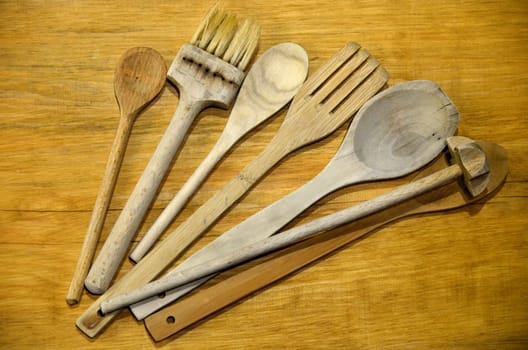 old wooden wooden spoon