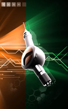 Digital illustration of Micro motor dental polisher in colour background