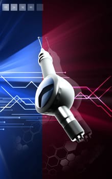 Digital illustration of Micro motor dental polisher in colour background