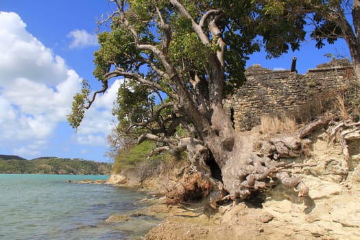 Cannon shown on British Fort James which was built to guard St. John’s Harbour in Antigua and Barbuda in the Caribbean.