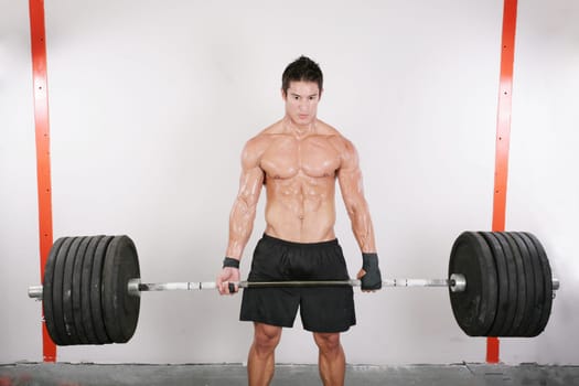 bodybuilder training in a gym