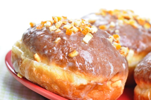 Closeup of polish donuts. This is typical polish food during "Fat Thursday"". Fat Thursday is a traditional Polish and German feast."