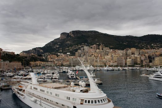 Boats in a european port harbor