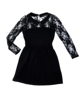 Black women's fashion dress on white background