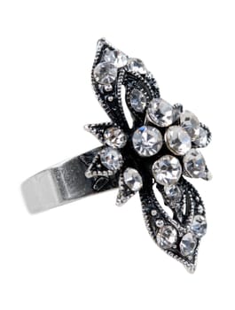 Ring with stone isolated on a white background