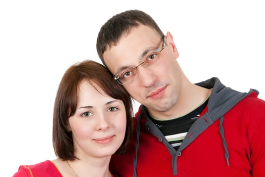 Portrait of couple in love isolated on white background