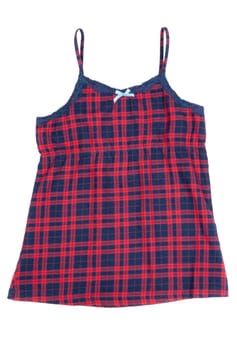 The red plaid pajama shirt isolated on white