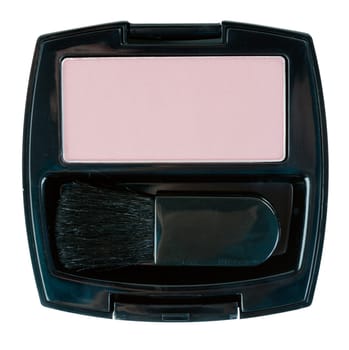 Cosmetic set with powder, isolate on white