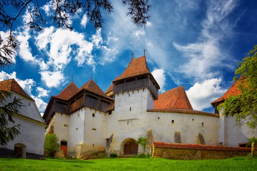 Viscri fortified church in Transylvania, Romania. It is a UNESCO World Heritage site.