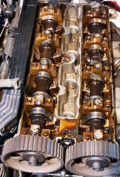 old dirty broken car engine crankshafts