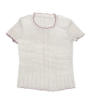 Warm beige knitted sweater isolated on a white background
