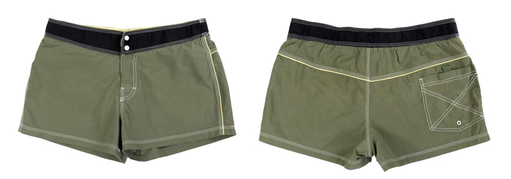 Collage men's briefs khaki shorts on a white background