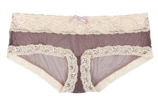 Women's lace panties isolated on white background