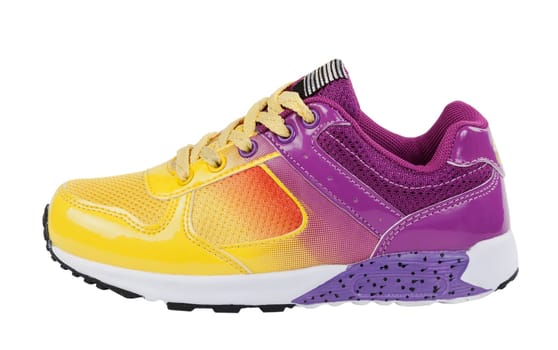 one color athletic shoes on a white background, side view