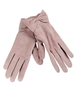 A pair of women's gloves isolated on white background