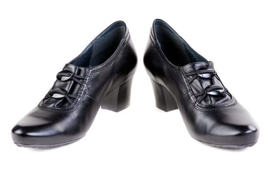 A pair of black women's shoes, isolate on white
