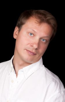 portrait of handsome man on a black background