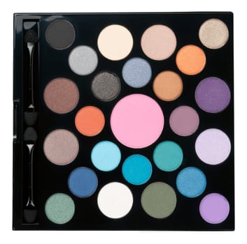 A set of makeup powder in a round form, isolate on white
