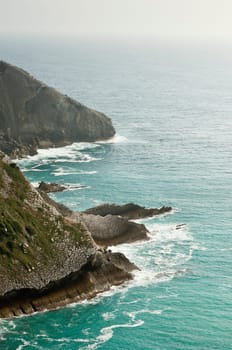 Detail of the sandstone cliffs of the southern portuguese coastline, Comporta, Portugal