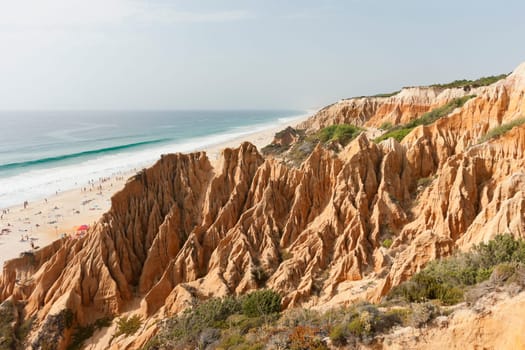 Sandstone cliffs in Gale beach, Comporta , Portugal