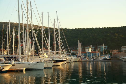 yachts waiting in