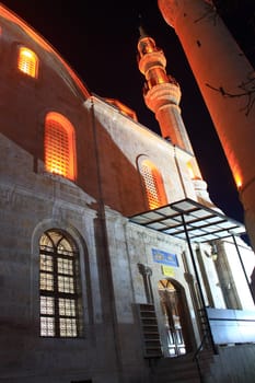 historical Yeni mosque in Malatya photographed at evening