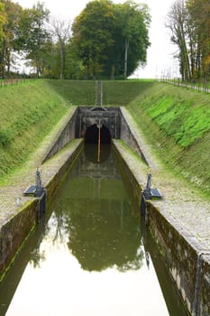 canal in port sur saone view for tourism
