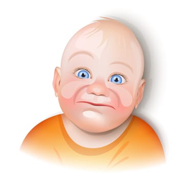 Cute caucasian baby is smiling