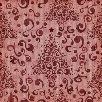 Christmas tree fabric textured seamless pattern background.