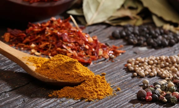 Different spices. Various colours and textures