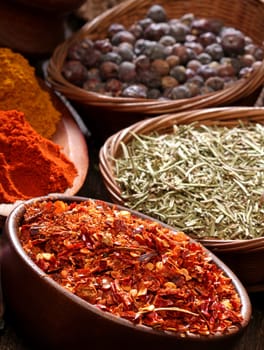 Different spices. Various colours and textures