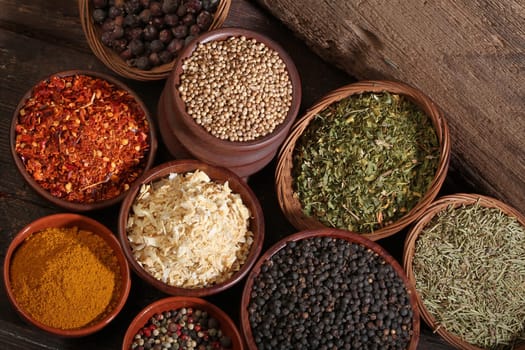 Different spices. Various colours and textures