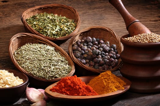 Different spices. Various colours and textures
