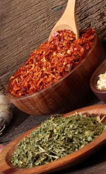 Different spices. Various colours and textures
