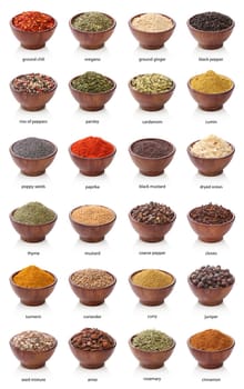 Different spices. Various colours and textures