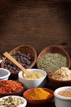 Different spices. Various colours and textures