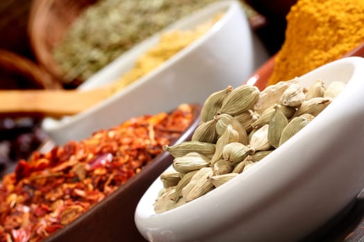 Different spices. Various colours and textures