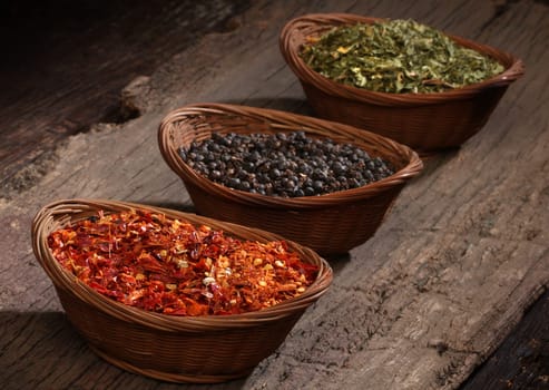 Different spices. Various colours and textures