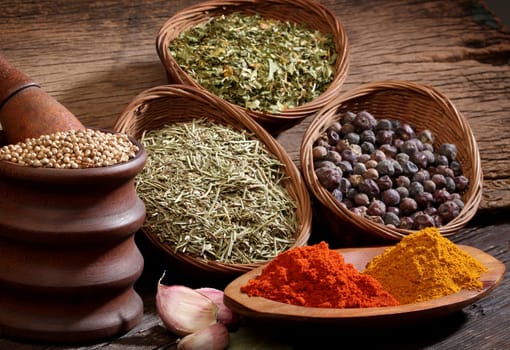 Different spices. Various colours and textures