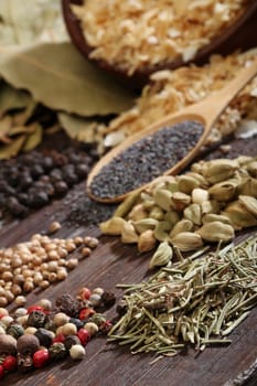 Different spices. Various colours and textures