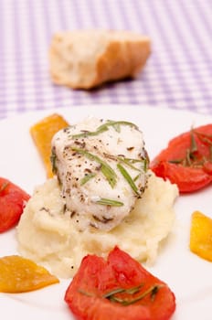 Fillet of monkfish in portrait format