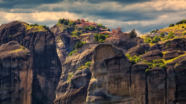 Meteora Monasteries in Trikala region, Greece during summer season.