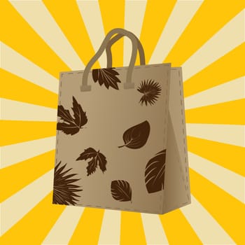 Shopping bag with leaf silhouettes design