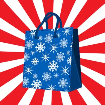 Wintersales shopping  bag with snowflakes silhouettes design