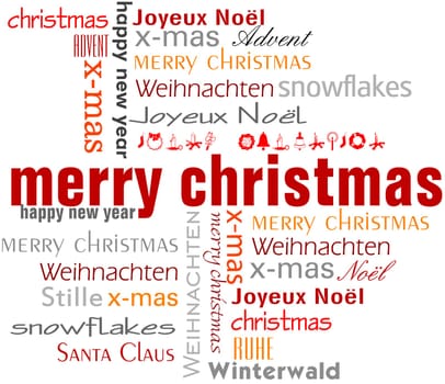 Christmas Buzzword Cloud Red Xmas