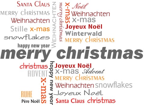 Christmas Buzzword Cloud Red Xmas
