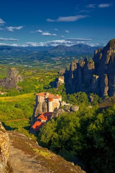 Meteora Monasteries during summer, in Trikala region, Greece.